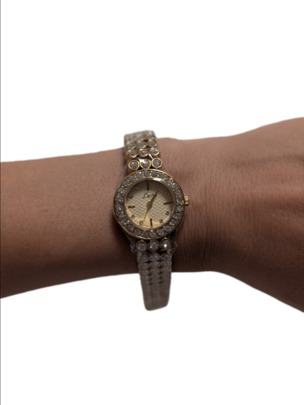 Gold Crystal-Accent Women's Bracelet Watch